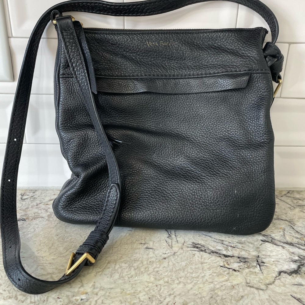 Vera Bradley Black Leather Shoulder Bag